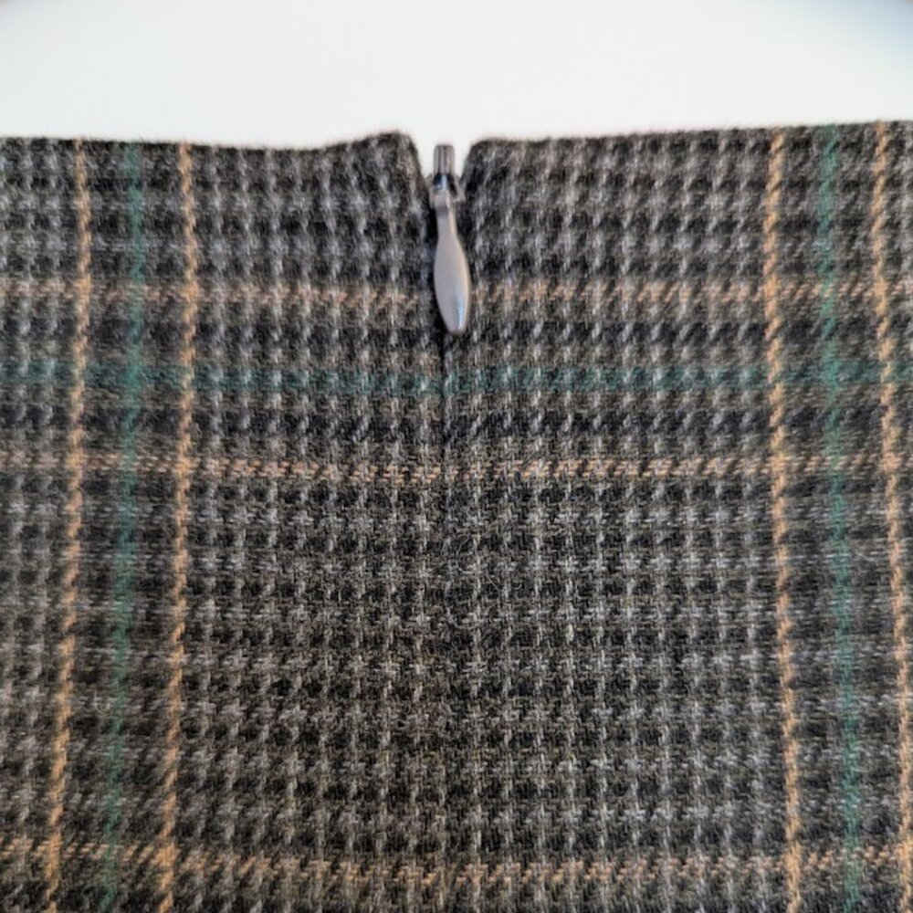 Plaid Wool Blend Laura Ashley Sleeveless Dress Fully Lined Pockets Size 12 - Picture 6 of 11